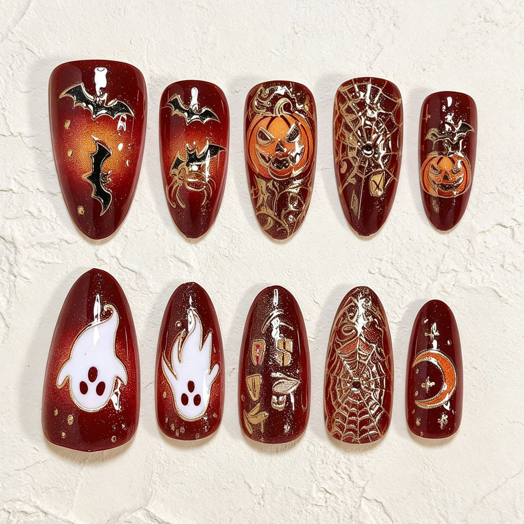 Halloween-Themed Decorative Press-On Nails Kalsten