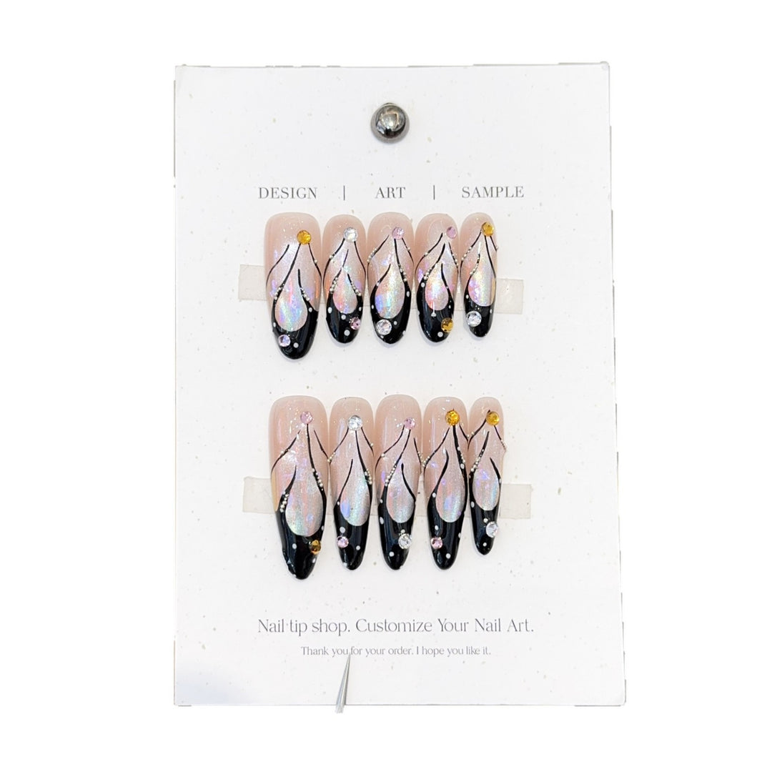 Artificial nails with artistic holographic accents Kalsten