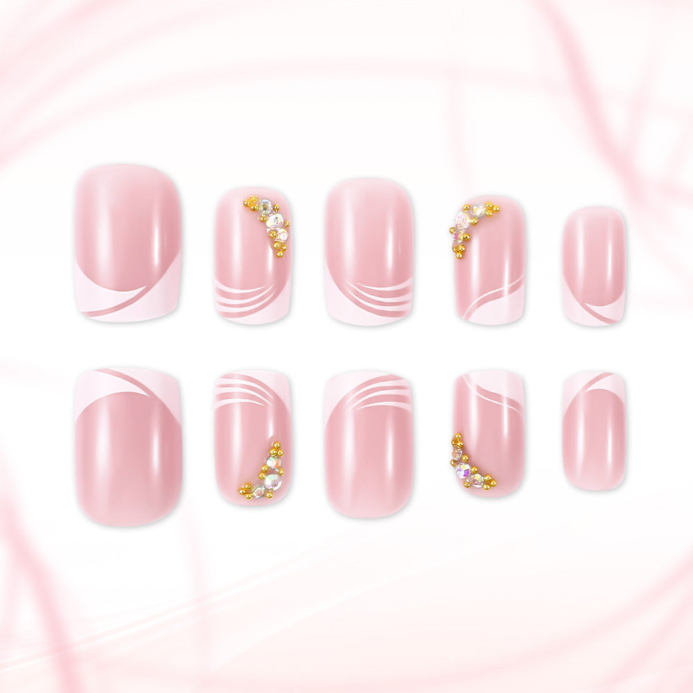 Elegant French Tip Press-On Nail Art Kalsten