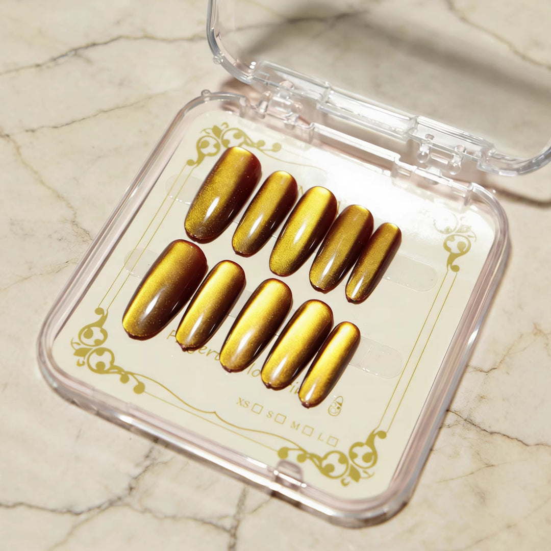 Glossy Almond-Shaped Press-On Nail Tips Kalsten