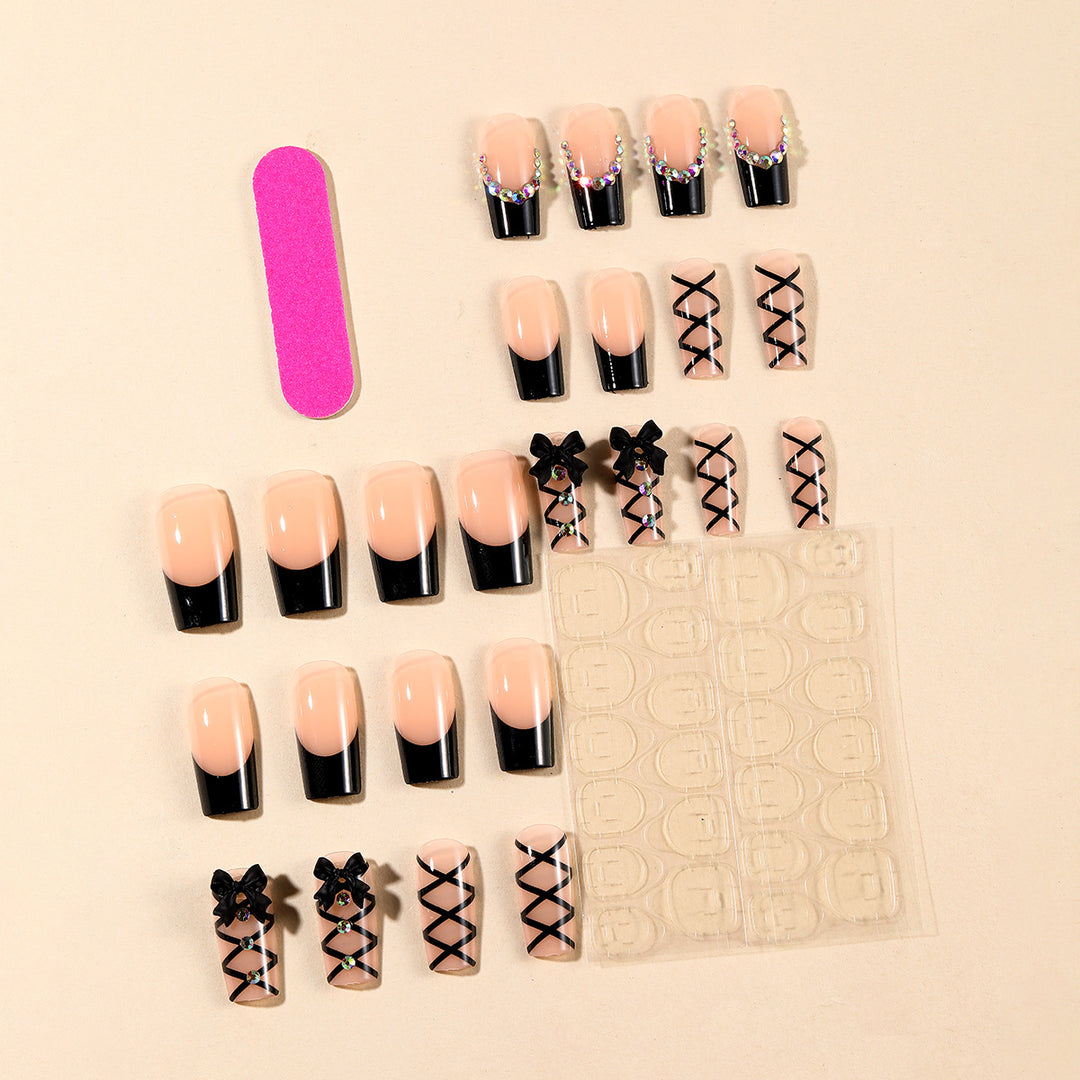 Decorative 3D Nail Art Extensions with Bow Accents Kalsten