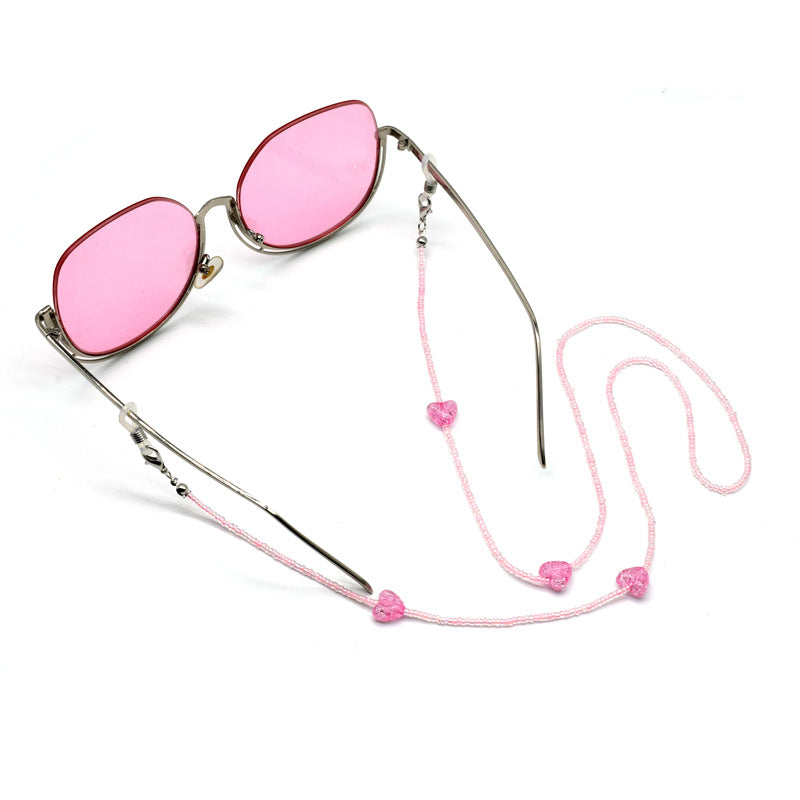 Heart-Embellished Beaded Eyewear Chain Kalsten