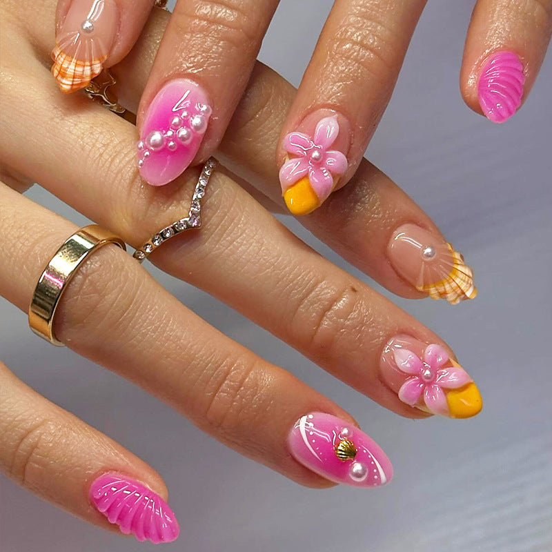 Decorative Floral Long Press-On Nail Set Kalsten