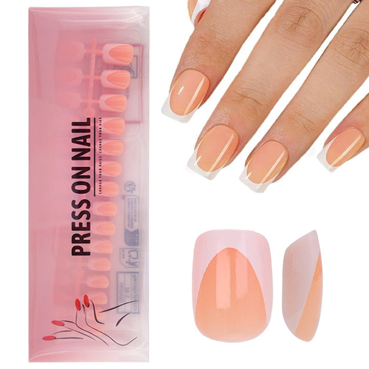 Acrylic nail set with elegant French tips and minimalist designs Kalsten