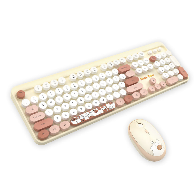 Cute Themed Wireless Keyboard and Mouse Set Kalsten