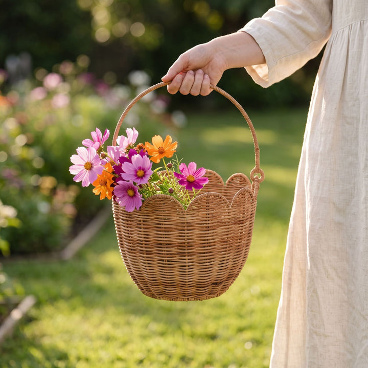 Scalloped Edge Woven Storage Basket Kalsten