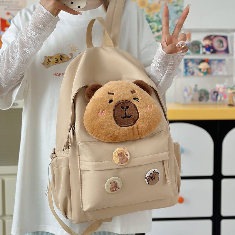Backpack with Cozy Bear Design and Practical Compartments Kalsten
