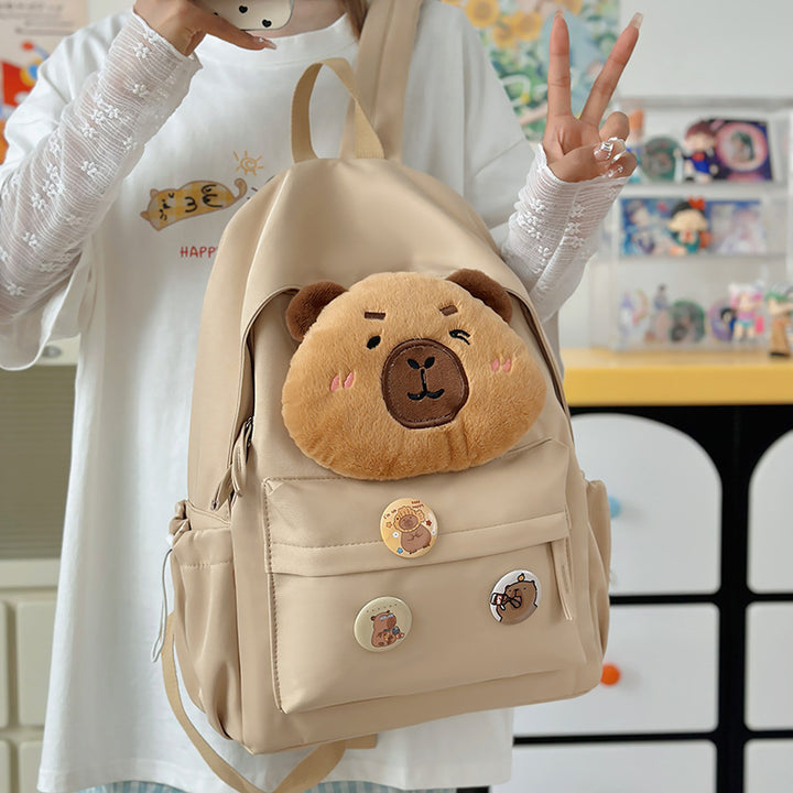 Backpack with Cozy Bear Design and Practical Compartments Kalsten