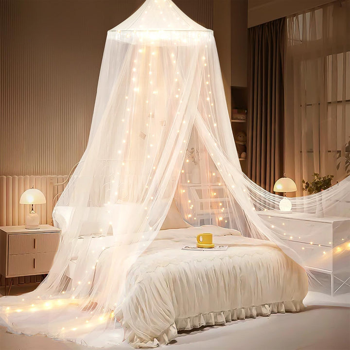 Enchanting Canopy Bed Tent with LED Lights Kalsten
