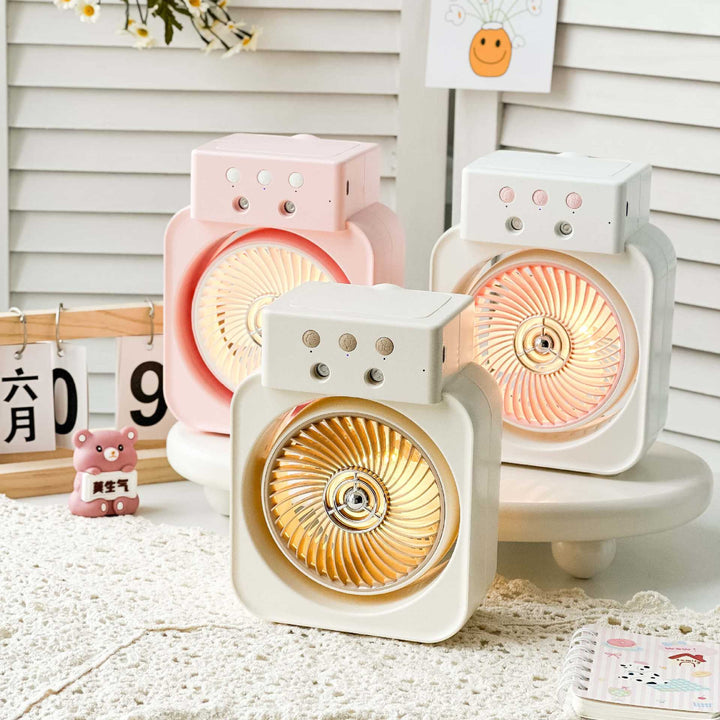 Women Portable USB Fan with Flexible Tilt and Combination of Air Circulation and Spray Function Kalsten