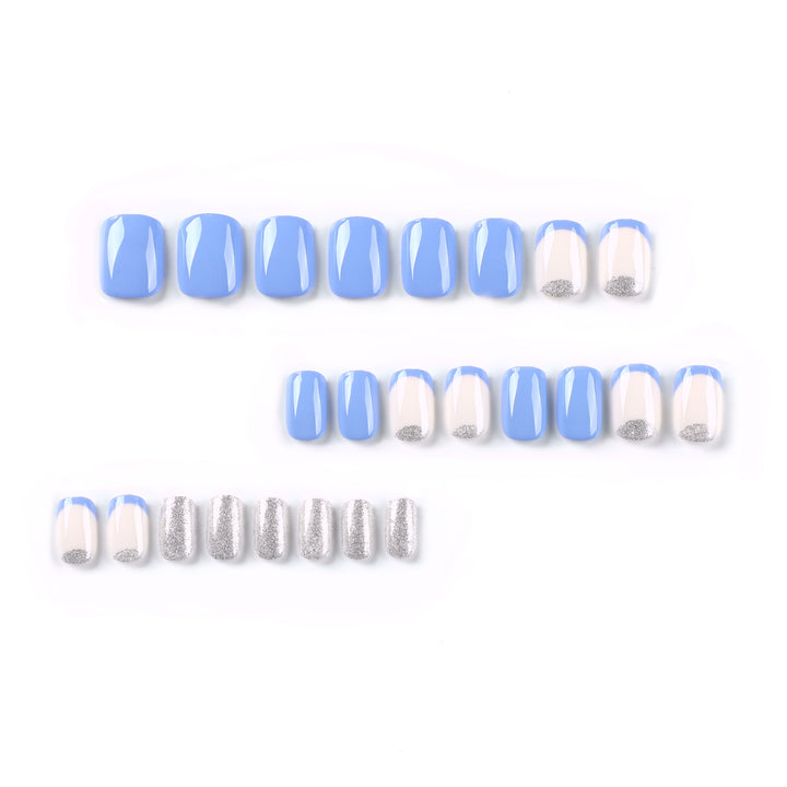 Artful nail tips with glitter decoration Kalsten