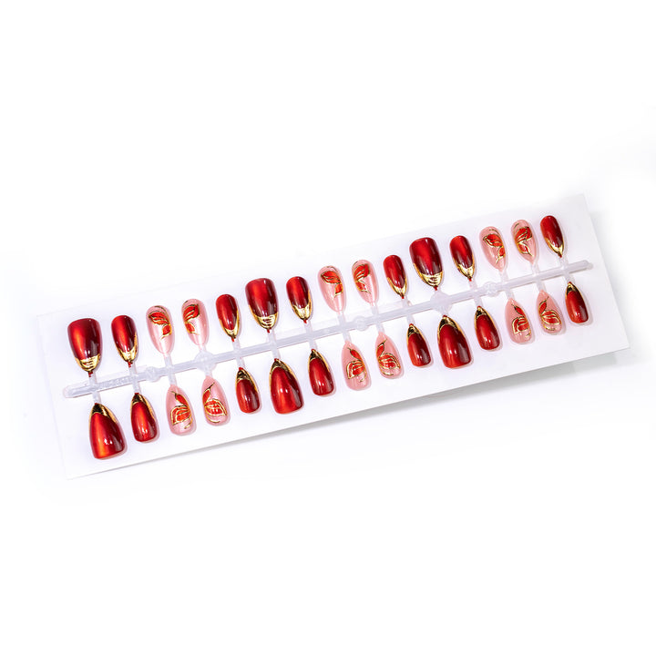 Artistic Press-On Nail Set with Butterfly Design Kalsten