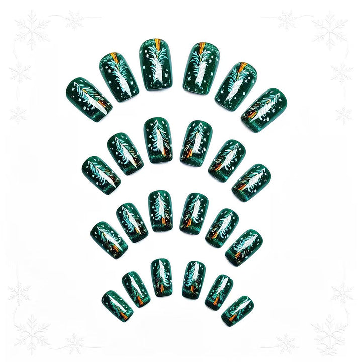Artificial Nails in Festive Christmas Tree Design Kalsten