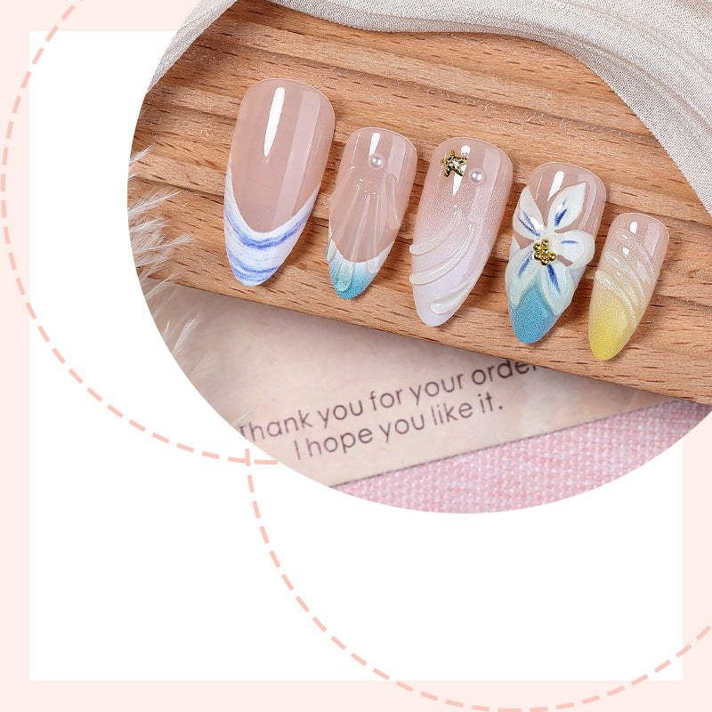 Premium Floral Art Press-On Nail Set Kalsten