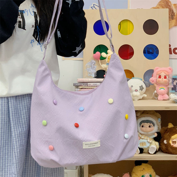 Casual Pop-Embellished Hobo Bag Kalsten