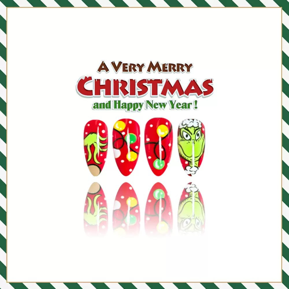 Artificial nail set with creative Christmas motifs Kalsten