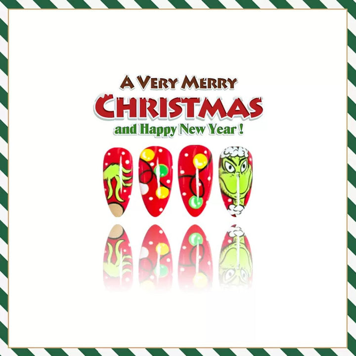 Artificial nail set with creative Christmas motifs Kalsten