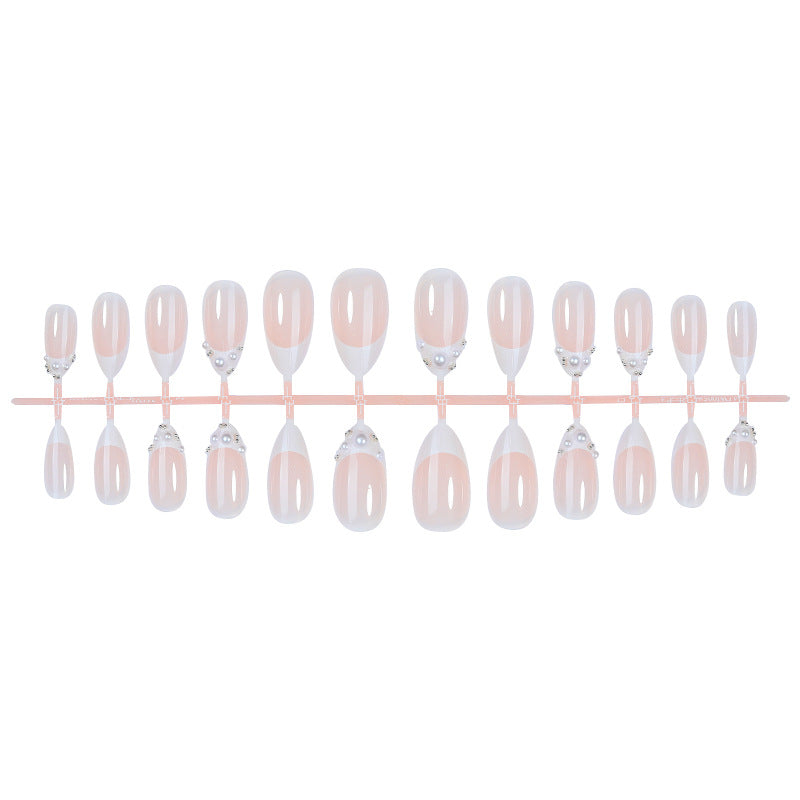 Elegant Press-On Nail Set with Pearlescent Accents Kalsten