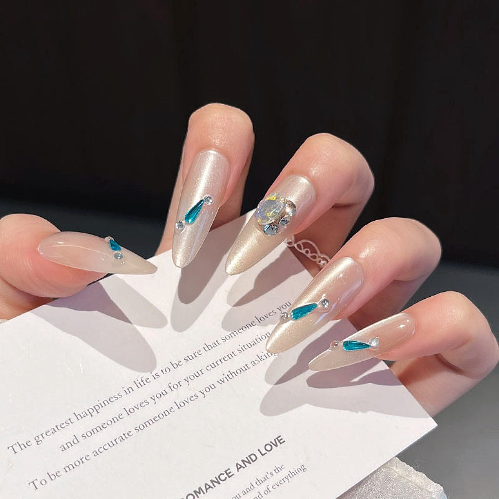 Crystal-Embellished Nail Art Extensions Kalsten