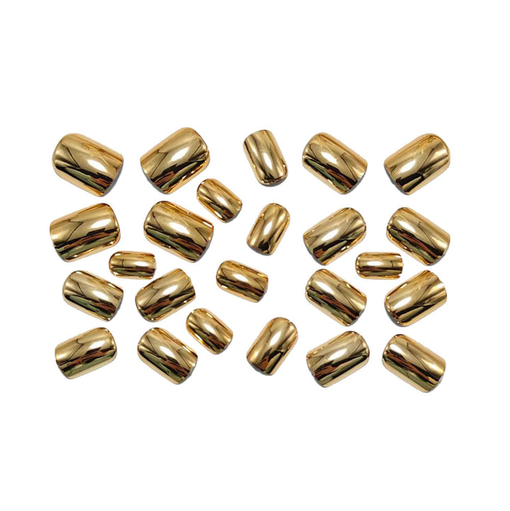 High-gloss artificial nails in a luxurious metallic look Kalsten