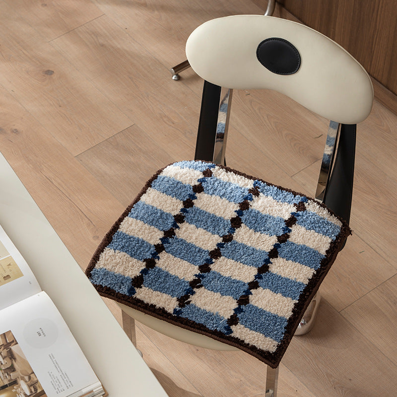 Hand-tufted square bath mat with high pile and non-slip bottom Kalsten