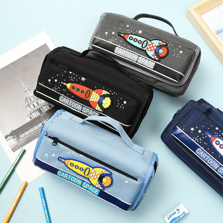Cartoon-Themed Space Pencil Case