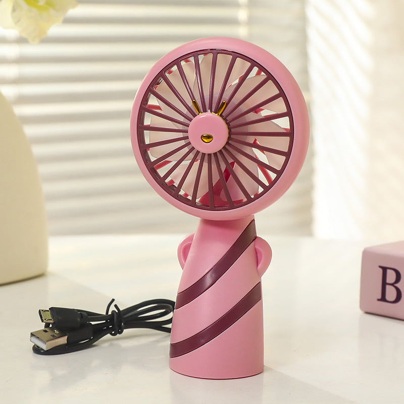 Women's Portable Handheld Fan with Ergonomic Grip and Cute Animal Design Kalsten