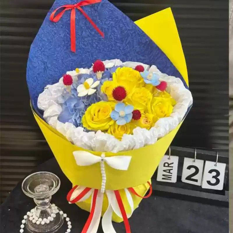Artificial Floral Arrangement with Bow Accent