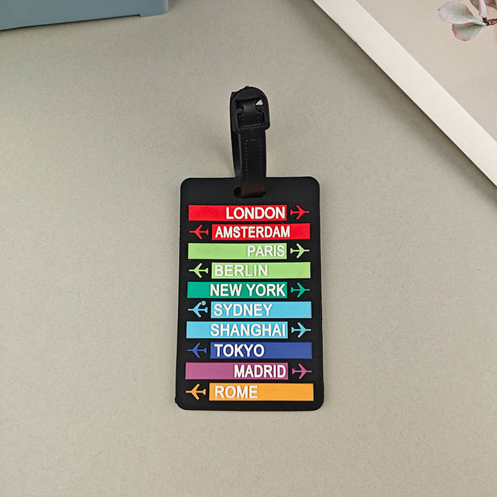 Unisex luggage tag with international travel destinations Kalsten