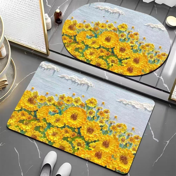 Floral Patterned Bath Mat Kalsten