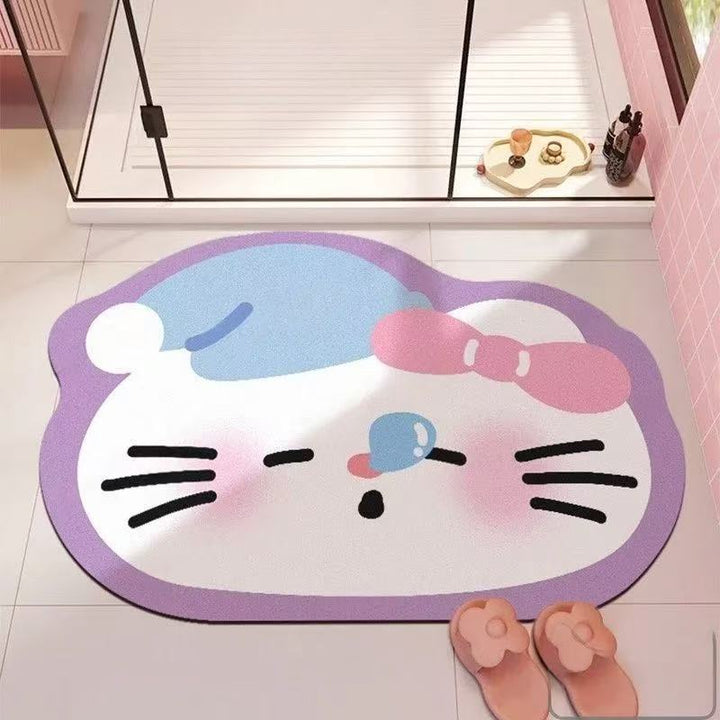 Playful Cartoon Character Bath Rug Decor