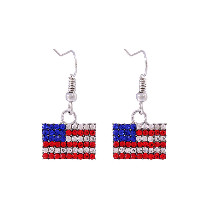 Women's long multi-layer star drop earrings with crystal embellishments and rhodium-plated alloy Kalsten