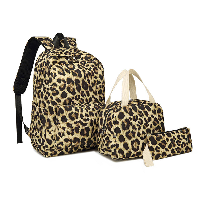 Stylish Leopard Print Backpack and Accessory Set Kalsten