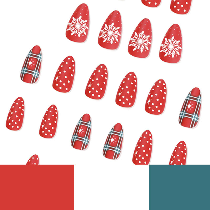 Artful stiletto nails with festive design Kalsten