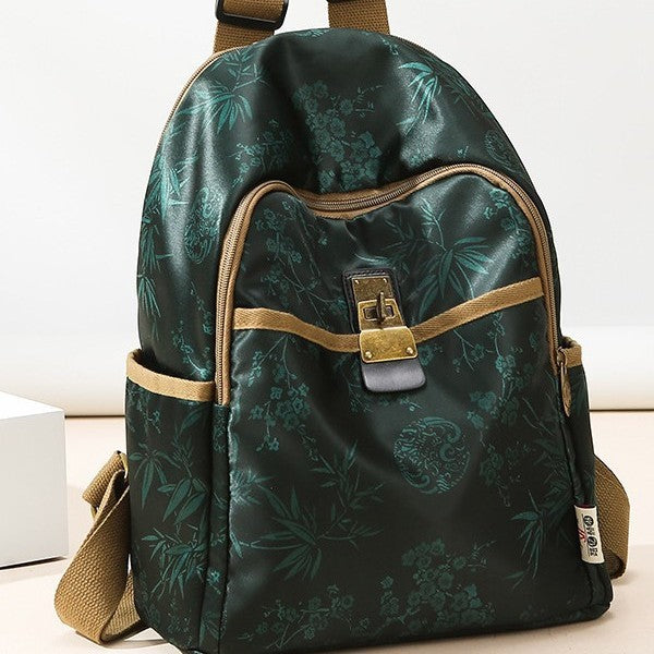 Floral Print Canvas Backpack Kalsten
