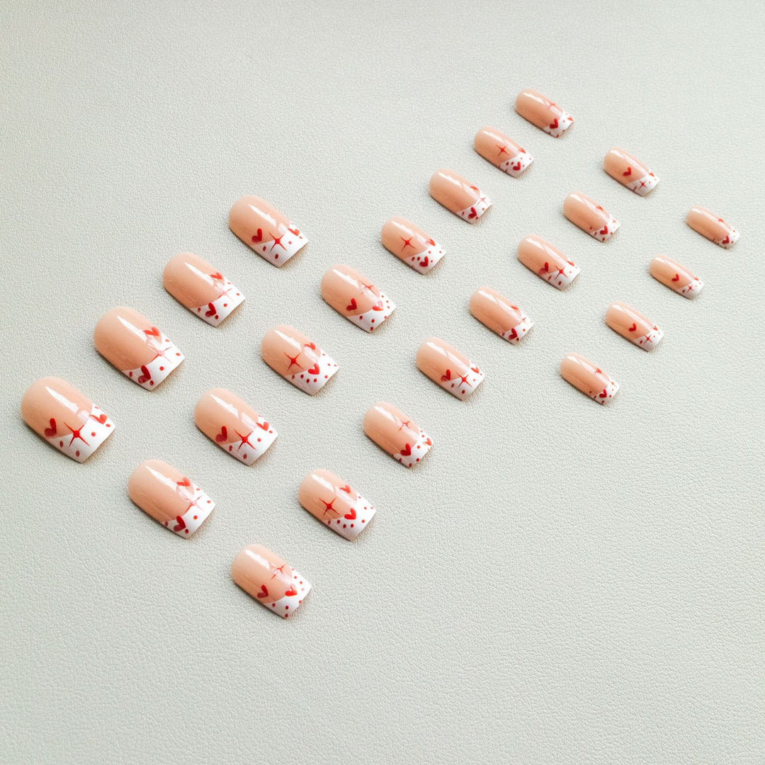 Romantic Heart-Themed Nail Art