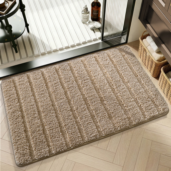 Plush Geometric Pattern Bath Mat