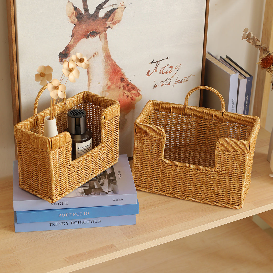 Unisex Handwoven Storage Basket with Practical Carrying Handle Kalsten