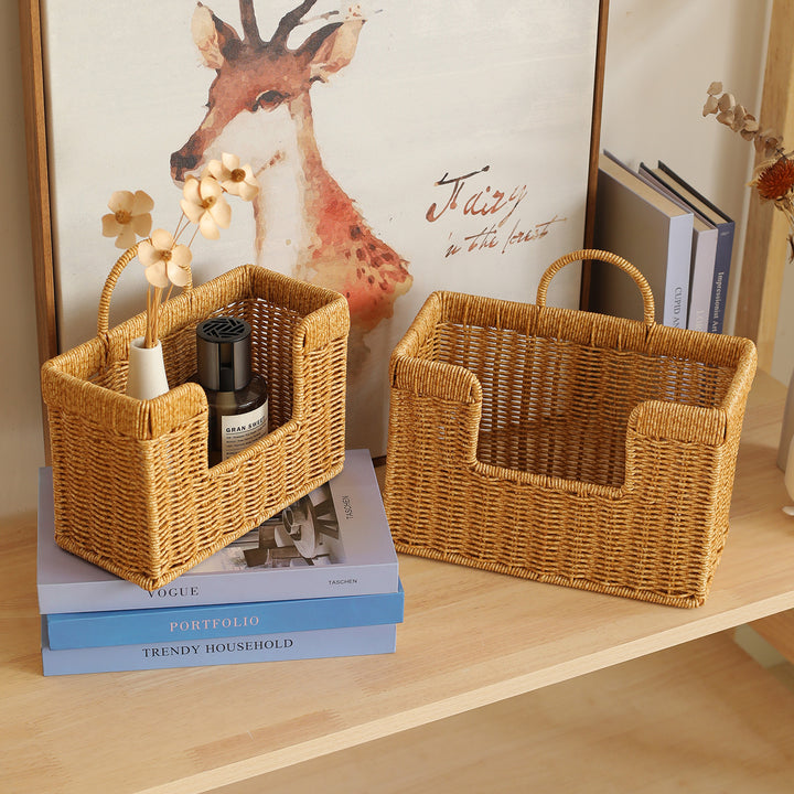 Unisex Handwoven Storage Basket with Practical Carrying Handle Kalsten