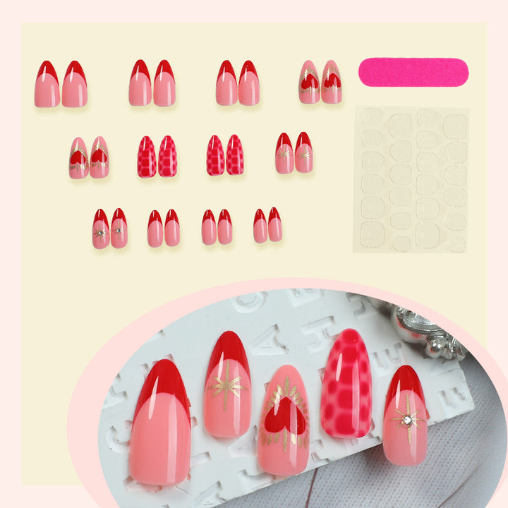 Heart-Themed Decorative Press-On Nails Kalsten