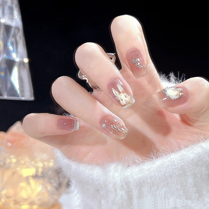 Decorative Press-On Nail Art with Elegant Black Tips Kalsten