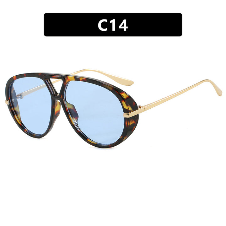 Women's oversized sunglasses with elegant plastic frame and mirrored lenses Kalsten