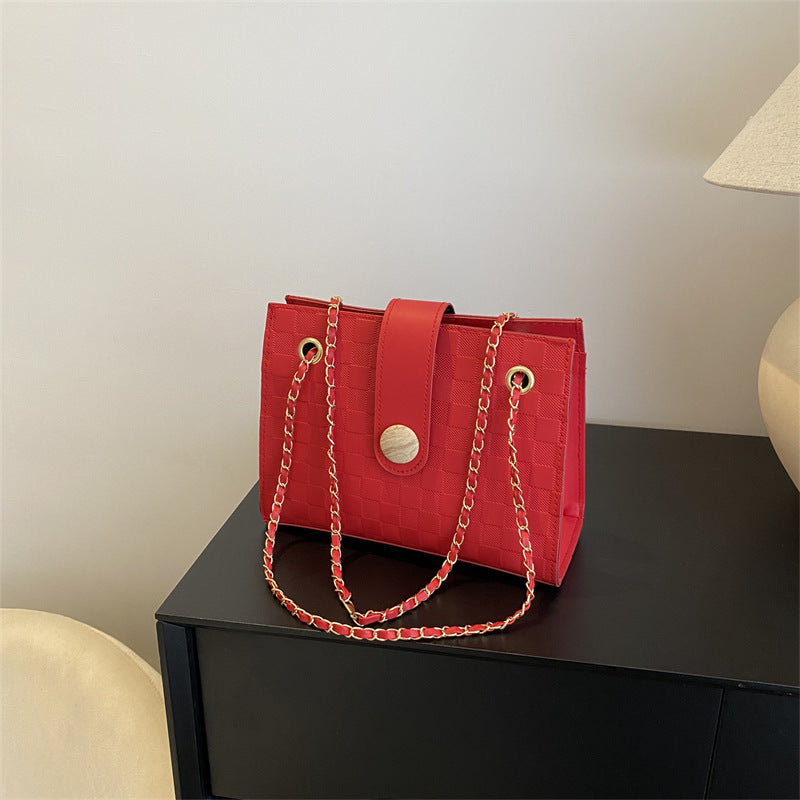 Textured Faux Leather Handbag