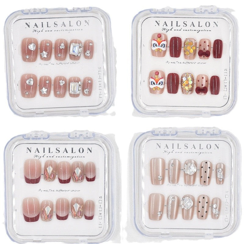 Glamorous Heart-Themed Press-On Nail Set Kalsten