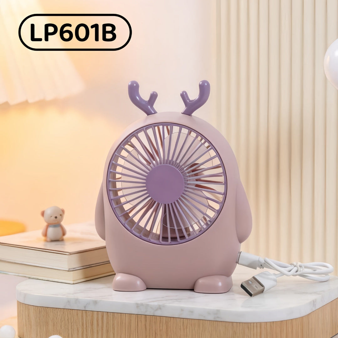 Ladies Portable Mini Table Fan with Cute Character Design Kalsten