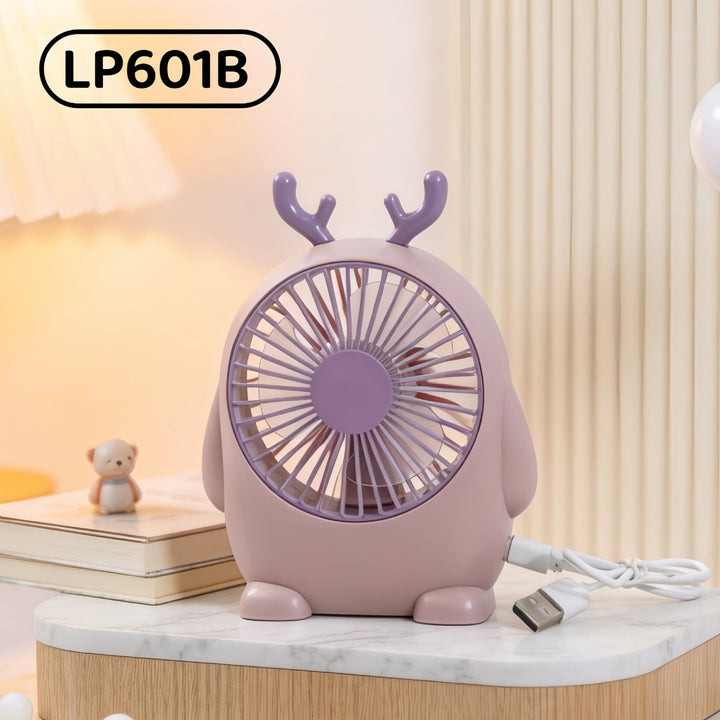 Ladies Portable Mini Table Fan with Cute Character Design Kalsten