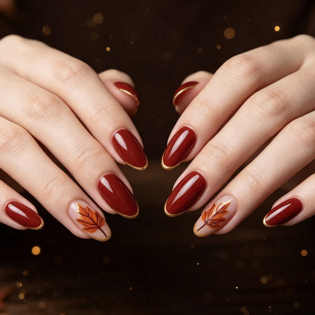 Decorative Autumn-Themed Nail Art Enhancements Kalsten