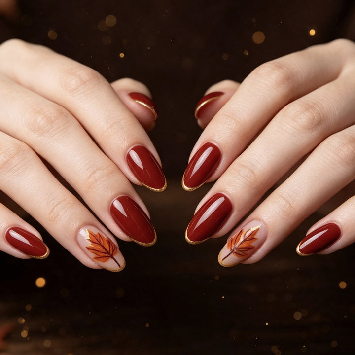 Decorative Autumn-Themed Nail Art Enhancements Kalsten