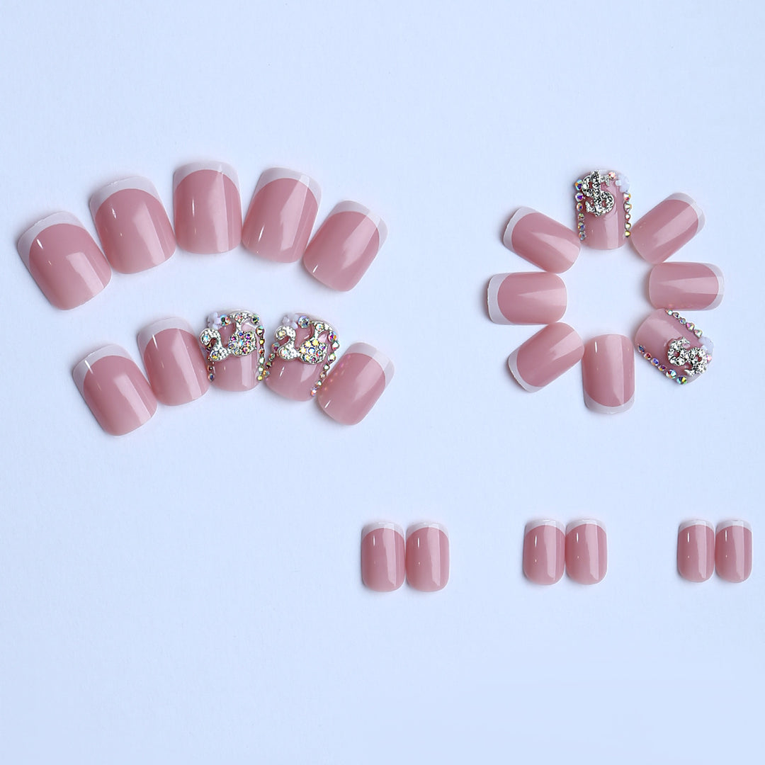 Premium artificial nails with sparkling 3D applications Kalsten