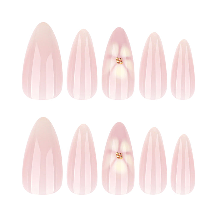 Elegant Stiletto Nails with Floral Accents Kalsten
